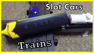 Slot Car and Train Set Life Like High Iron and Burnin Rubber - CRASHES!