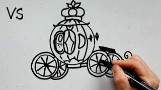 22: Kids' Tutorial -  How to Draw a Disney Cinderella Pumpkin Carriage in 6 Minutes | Vivi Santoso