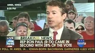 Rand Paul Reaction To Ron Paul's Showing Ames Iowa Straw Poll