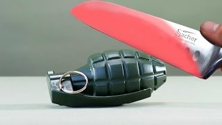 EXPERIMENT Glowing 1000 degree KNIFE VS A GRENADE