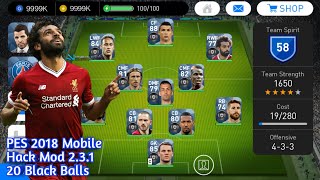 PES 2018 Mobile V2.3.1 Hack Mod Android 20 Black Ball Players Pre Added
