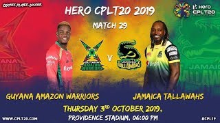 CPL19 T20 | Match 29 | Guyana Amazon Warriors Vs Jamaica Tallawahs | Cricket 19 [4K]