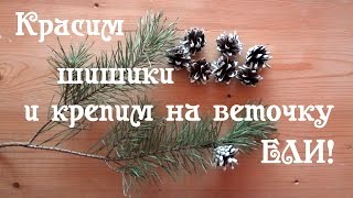 Как быстро покрасить шишки для декора и как прикрепить шишки к елке. Делай Декор!