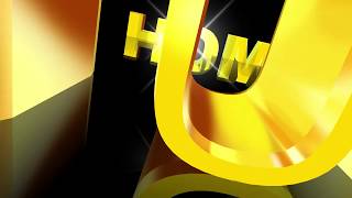 Футаж для начала фильма с 3D золотыми титрами: HOME STUDIO