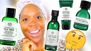 The Body Shop TEA TREE Skincare ROUTINE! THE BODY SHOP TEA TREE Collection Review!