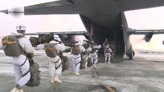 US Military Paratroopers Arctic Airborne Jump in Extreme Cold