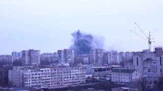 Пожар в Одессе - посёлок котовского ( рынок меркурий ) 16.01.2016