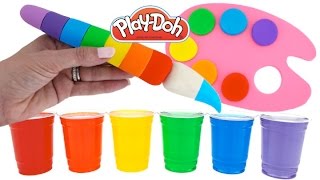 Learn Rainbow Colors with Play Doh Paint Palette and Water Paint * Fun & Easy Play * RainbowLearning