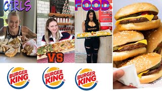 10 BURGER KING CHEESEBURGER CHALLENGE | GIRLS VS FOOD | #GIRLSVSFOOD FT NELA ZISSER  LEAH SHUTKEVER