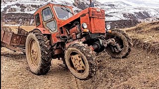 Трактор Т-40АМ с прицепом  навоза.T-40AM with а  manure trailer.Testdrive