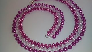 Колье из бусин и биконусов. Мастер-класс.  Necklace of beads