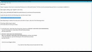 [FIX] This file cannot be previewed because there is no previewer installed for it! Outlook