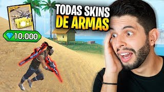INSANO?!? USEI TODAS NOVAS SKINS DE ARMA DO FREE FIRE E FIQUEI ESPANTADO!