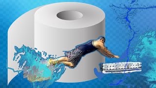 ЛОДКА ИЗ 150 рулонов ТУАЛЕТНОЙ БУМАГИ [как сделать настоящий кораблик из бумаги] DIY