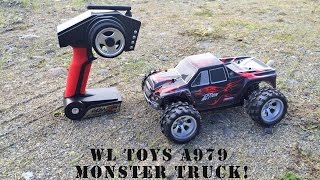 WL Toys A979 1/18 scale 4x4 Monster truck! Unboxing and driving!