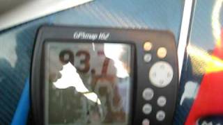 110MPH airborne boat wake jump aboard twin 572 supercharged 40ft MTI Powerboat Lake Ozark Missouri!