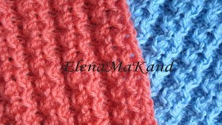 Рельефная резинка спицами. Knitting relief rib, knit relief pattern