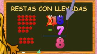 www.matecitos.com: 2º Primaria: Restas con llevadas