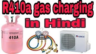 R410a gas charging in hindi