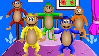 Five Little Monkeys Jumping On The Bed | Nursery Rhymes