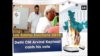Delhi CM Arvind Kejriwal casts his vote