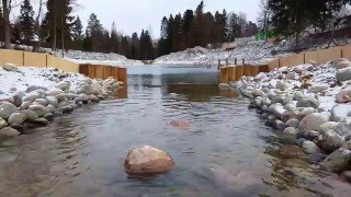 Строительство пруда, биоплато и коллектора реки. Укрепление русла реки.