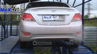 NeX® _Hyundai Solaris SEDAN. ЭКСКЛЮЗИВ! Глушитель основной -Форсаж- с хром.насадками 83 мм.