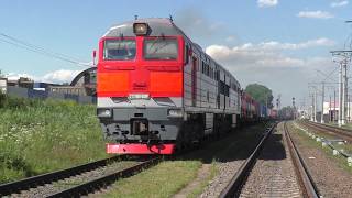 Тепловоз 2ТЭ116У-0038 с грузовым поездом