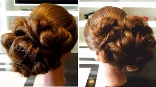 Прическа на выпускной,свадебная прическа?Вечерняя прическа?Wedding prom evening hairstyle/ bundle