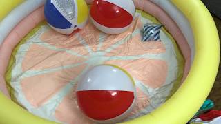Intex beach ball pop!  Inflatable pool popping adventure [PART 15]