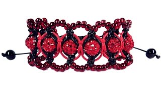 DIY ❤: Macrame bracelet "Shambala" with beads / Ажурный макраме браслет "Шамбала" с бисером