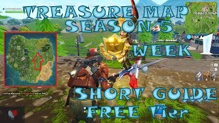 Fortnite Season 5 Week 1 treasure map location "Risky Reels"