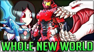 POWER ARMOR - Best New Weapon - New Colourful Monsters VS Pro + Noob - Monster Hunter World PC Mods!