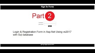 Registration form in Asp.net  with sql database using C# vs2017 part-2
