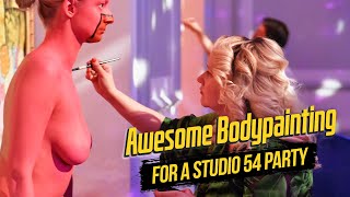 Awesome Bodypainting for a Studio 54 Party