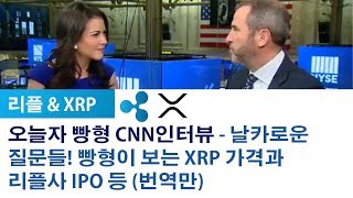 리플XRP) 오늘자 빵형 CNN인터뷰 - 날카로운 질문들! 빵형이 보는 XRP 가격과  리플사 IPO 등 (번역만)