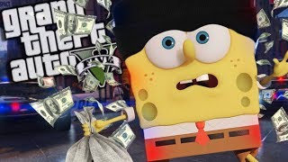 Spongebob ROBS a BANK MOD (GTA 5 PC Mods Gameplay)
