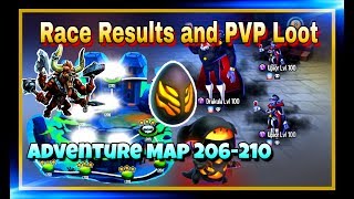 Monster Legends - Race Results, PVP Loot and Adventure map 206-210