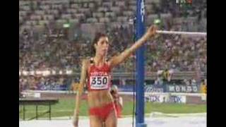 Blanka Vlasic of Croatia celebrates her gold me