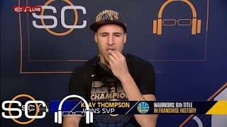Klay Thompson joins SportsCenter to eat popcorn and celebrate third NBA title | SC with SVP | ESPN