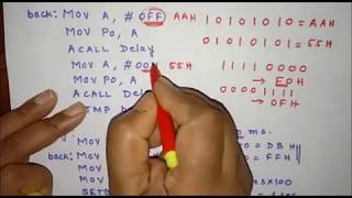 8051 Assembly Language Programming : LED Flashing using Timer