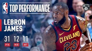 LeBron James Sparks the Cavs' Big Offensive Game With His 12th Triple-Double of the Season