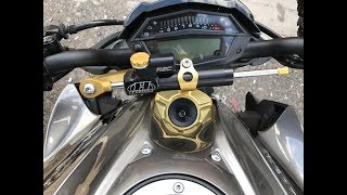 Установка рулевого демпфера Hyper PRO на Kawasaki Z1000 20017 года
