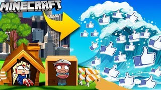 BAZA VS TSUNAMI LAJKÓW - MINECRAFT TSUNAMI CHALLENGE | Vito VS Bella
