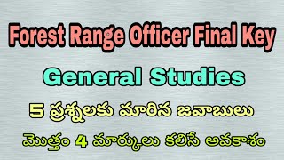 Forest Range Officer Final Key | General Studies Official Key by TSPSC | FRO Final Key