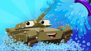 army tank | kids car wash | car cartoon for children | kids channel | videos for kids