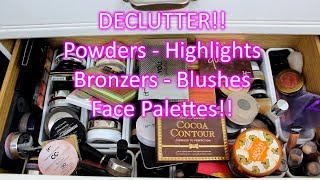 Massive Makeup Declutter Powder Blush Bronzer Highlight Face Palettes