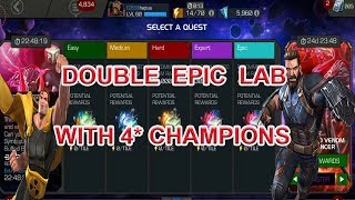 OCCULT LAB (EPIC LAB) WITH 4 STAR CHAMPIONS AND LAB 5 CRYSTAL OPENING marvel contest of champion