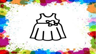 Как нарисовать ПЛАТЬЕ/Учим ЦВЕТА/Раскраска для детей/How to draw a DRESS/МУЛЬТИРУМ