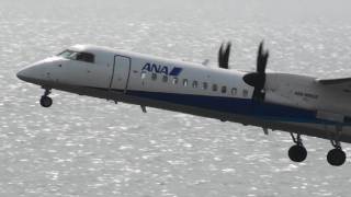 ANA Wings Bombardier DHC-8-400 JA853A TAKE-OFF CHUBU CENTRAIR Intl Airport セントレア 2011.8.7